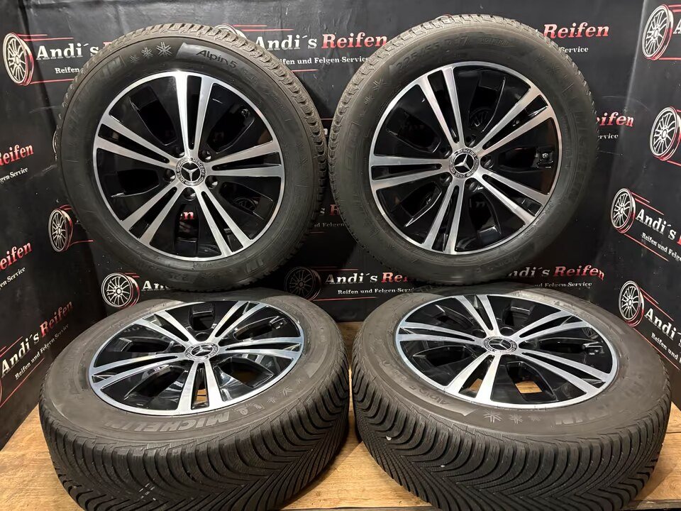 Original Alufelgen Mercedes E 213 mit Winterreifen 225/55 R17